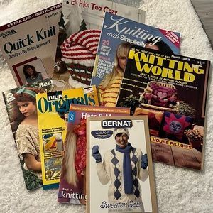 Bundle of 8 knitting books for yarn crafts